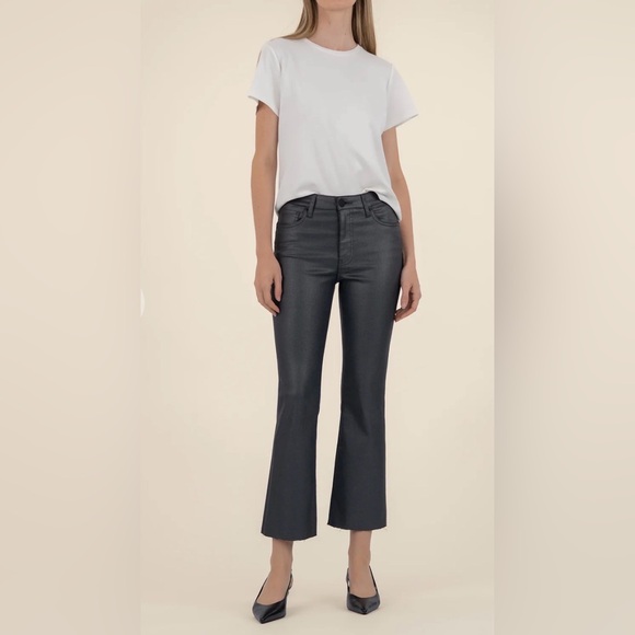 Kut from the Kloth Denim - KUT from The Kloth Kelsey Coated Silver Bell Gray Ankle Flare Jeans 4